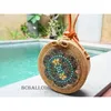 WHOLESALE ORIGINAL PRODUCTS Ethnic Straw Rattan Round Bags Full Handmade Hand Carving Shells Unique Design