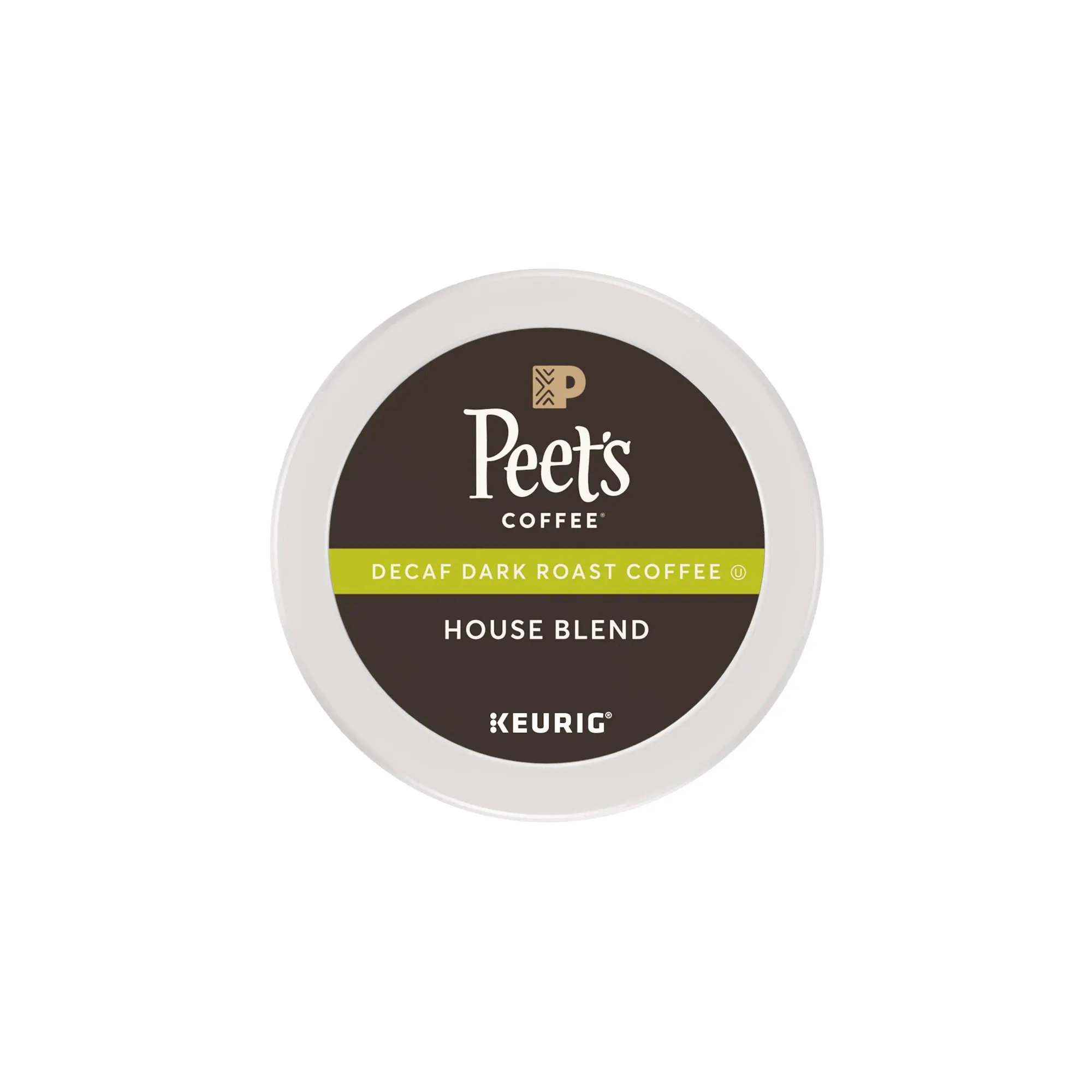 Peet's Coffee K-Cup Packs House Blend, Decaf Dark Roast Coffee, 16 Count Bright, Lively, and Balanced Dark Roast Blend of Latin American Coffees, Deep Roasted, Hint of Spice