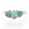 Latest 925 Sterling Silver Emerald Gold Plated Electroplated Handmade Ring