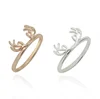 Christmas deer elk antlers ornament antique gold ring