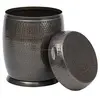 Bronze Drum Style Hammered Iron Side Coffee Table with Storage Space