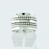Attractive Plain Silver Five Band Hammered Spinner Ring, 925 Sterling Silver Spinner Ring, Handmade Spinner Ring India
