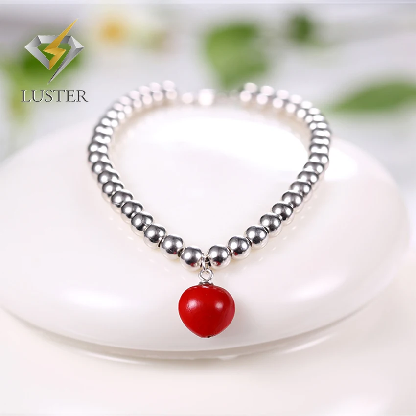 Luster Jequirity 925 sliver bracelet jewelry supply