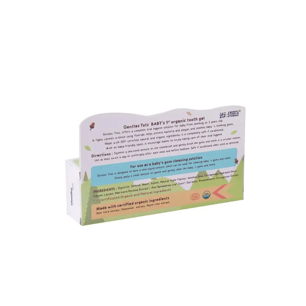 
Fluoride Free Organic Toothpaste Gel for Kid age 3 months-3 years 