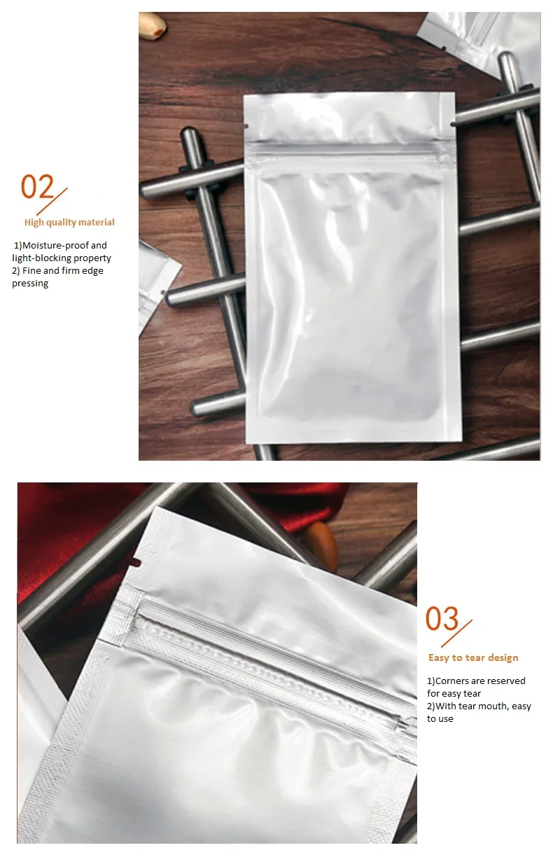 custom printed silver grip seal mylar bags