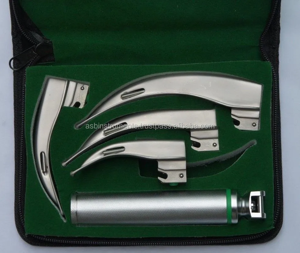 Fiber Optic Miller Laryngoscope Set With 4 Blades + C Size Handle - Buy ...