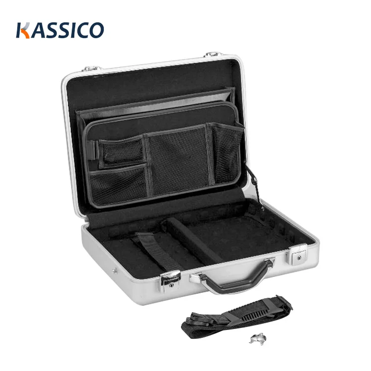 Portable Molded Hard Shell Aluminum Business Briefcase Laptop Document Carry Case with Lock