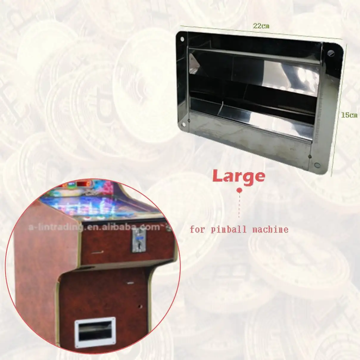 Coin Operated Pinball Machine Kit Metal Coin Tray