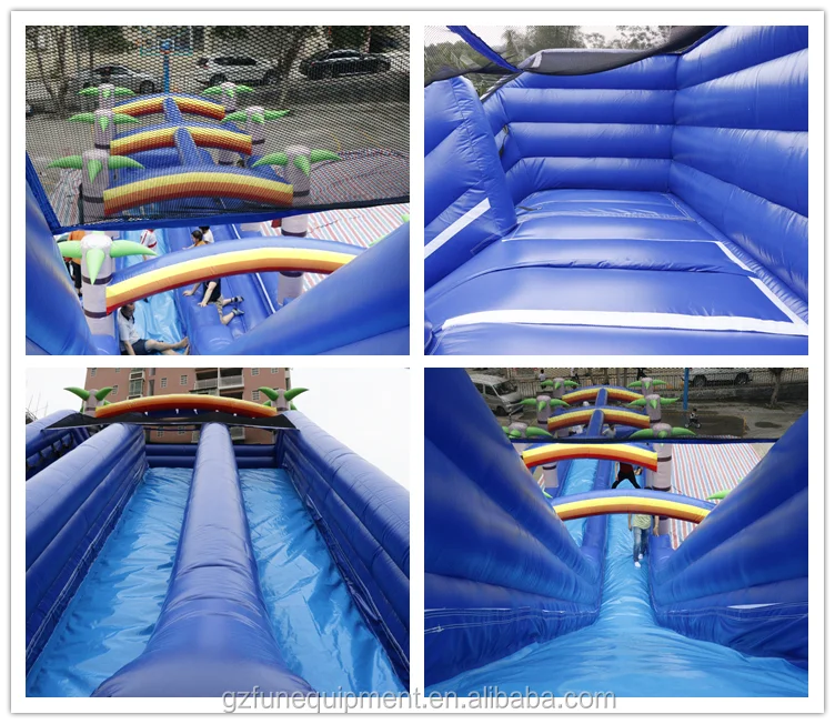 Gaint Tropical Palm Tree Inflatable Water Slide Inflatable Slip N Slide For Sale