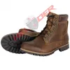 brown fashion design soft casual stylish men leather boots genuine cowhide leather men boots