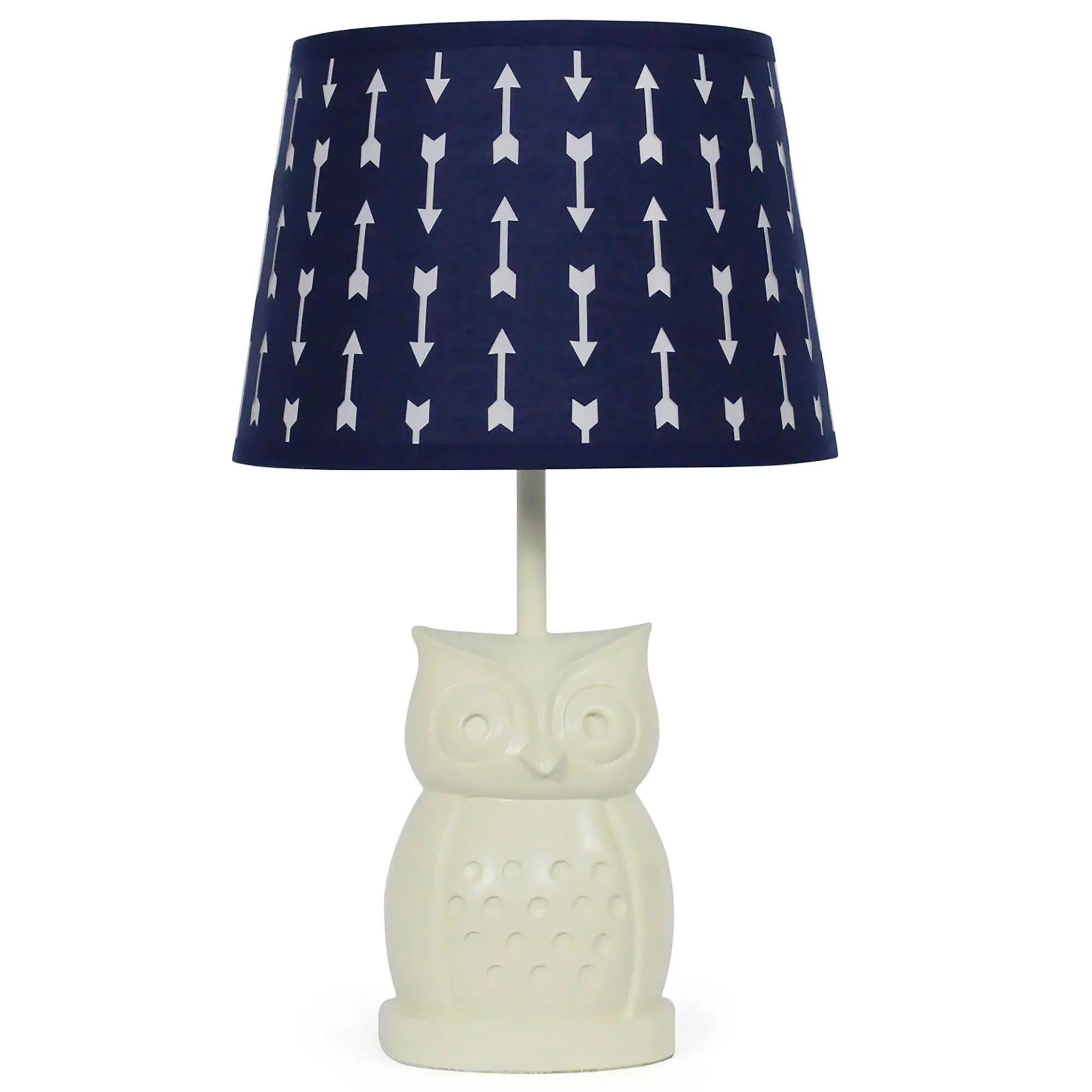 Blue Owl Nursery Lamp White Background With Light Trim In Navy Blue Arrow Nursery Lamp Shade With White Owl Base Cfl Bulb Included