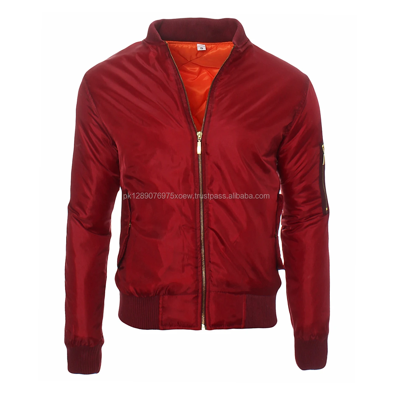 Zipper Style Sleeve And Front Blank Bomber Jacket,Wholesale Lightweight Nylon Bomber Jacket