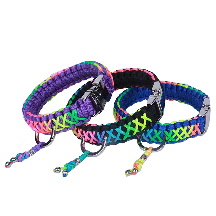 Custom Size Smart Designer Pet Dog Collar Manufacturer Rainbow Handmade
