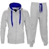 MENS TRATRACKSUIT SET FLEECE HOODIE TOP & BOTTOMS JOGGERS GYM CONTRAST JOGGING