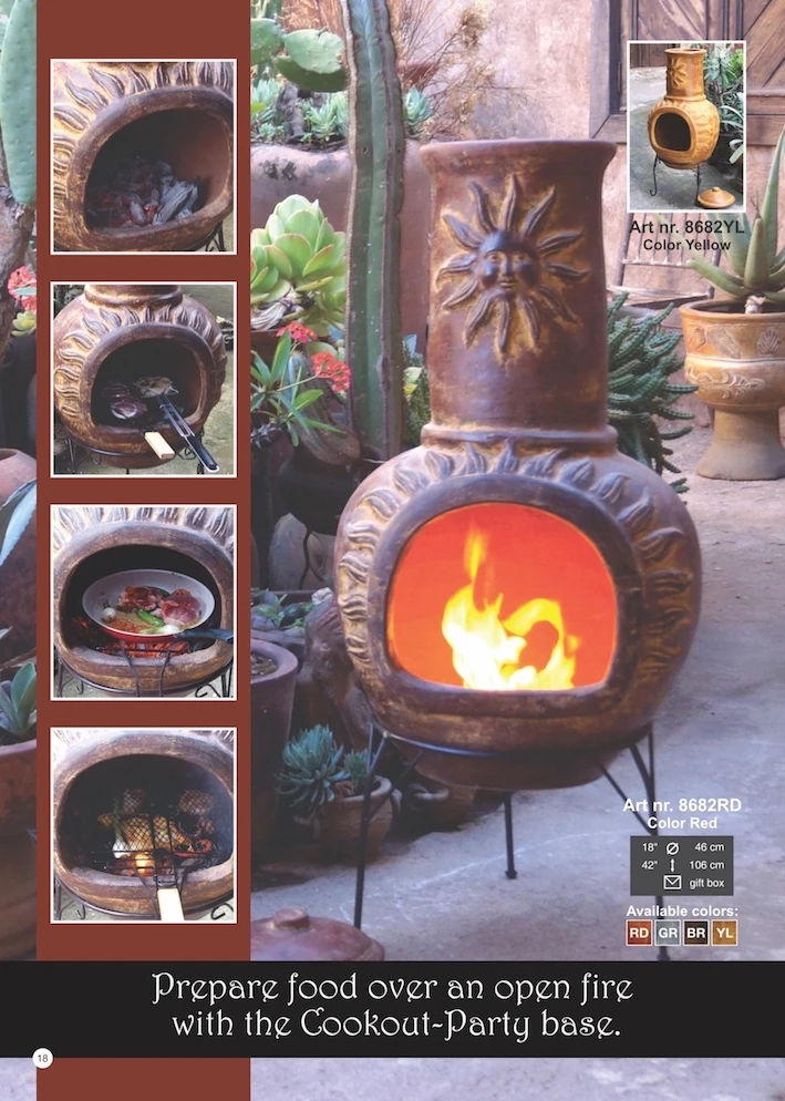 Xl Mexicain Pierre Chimenea Soleil Design Avec Base En Fer Grille support pour cheminée mexicaine Mexico Trade Center