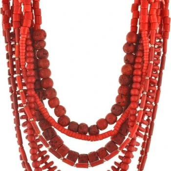 Coral Multi-layer Beaded Necklace 
