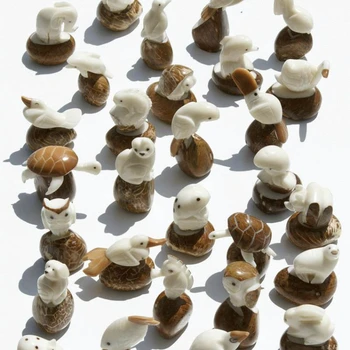 Figuras De Tuercas Tagua Esculturas De Animales Talla En Miniatura