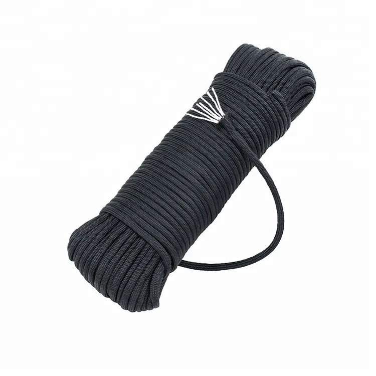 

Premium Quality Camping 4mm 550 Parachute Black Nylon Rope Cord