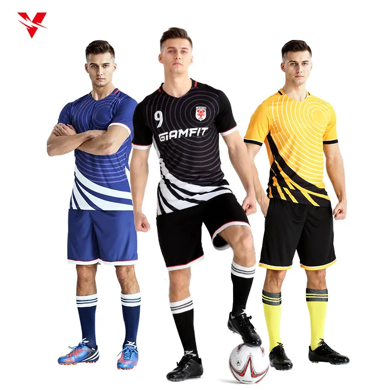 

Jersey Factory 100% Polyester Team Training Sports Uniforms Football Shirt Shorts Custom Soccer Jerseys, Customized color