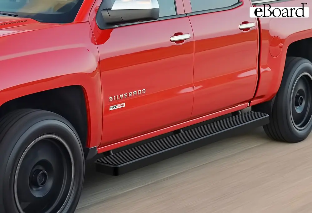 eBoard Running Boards Matte Black 4 Fits 01-13 Chevy Silverado//GMC Sierra Crew Cab