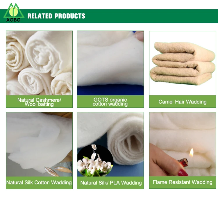 White Color High Loft Bamboo Batting Needle Punched Bamboo Batting