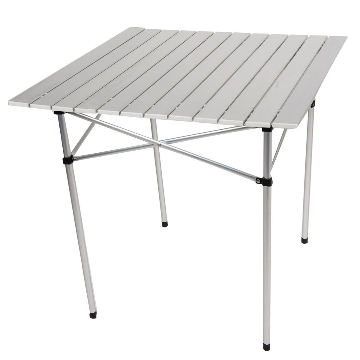 Tavolo pieghevole in alluminio da picnic Roll-Up Top Outdoor Indoor scrivania con borsa da trasporto 