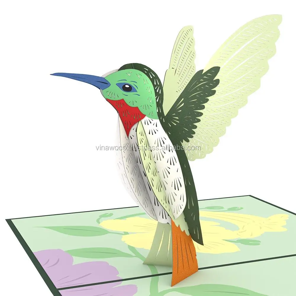 Source Surprise Hummingbird 3D Pop up Cards greeting invitation cards for  sale on m.alibaba.com