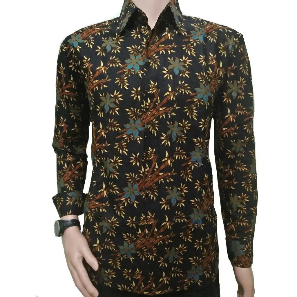 Casual Men Shirt Long Sleeve Batik From Indonesia - Buy Indonesia Batik