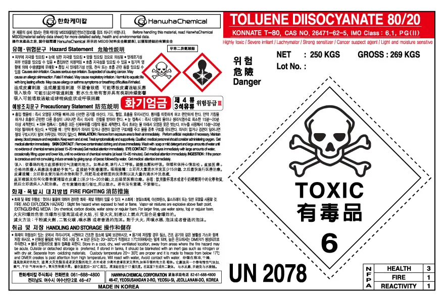 
TDI 80/20 TOLUENE DIISOCYANATE KOREA 