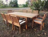 Teak Patio Outdoor dining stackable chairs and table Extention Table