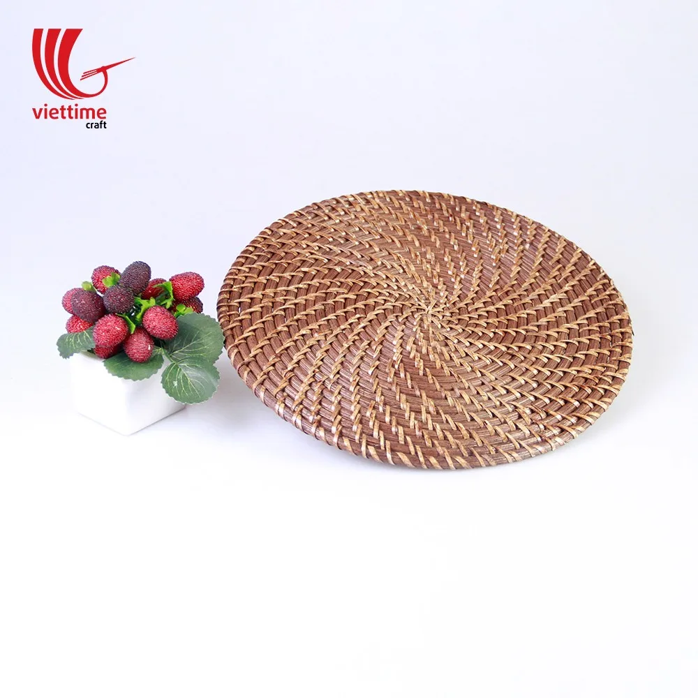 Dark Brown Wicker Charger Made From Natural Rattan Wholesale/woven