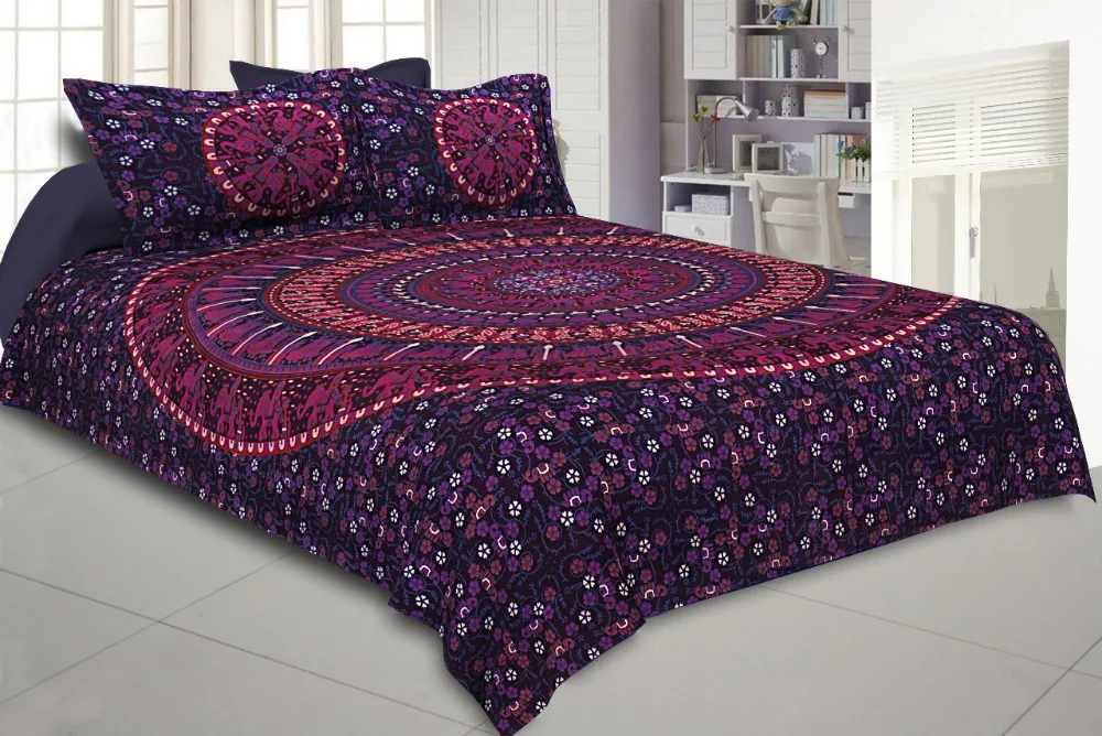 Indian Mandala Bedding Bed Cover Hippie Bohemian Queen Size Tapestry Bedsheet