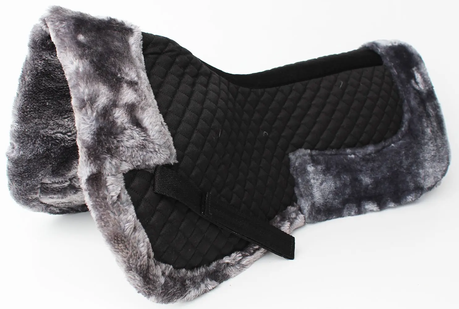CHALLENGER Horse English Quilted Half Saddle Pad Correction Wither Relief Fur Blue 12218BL
