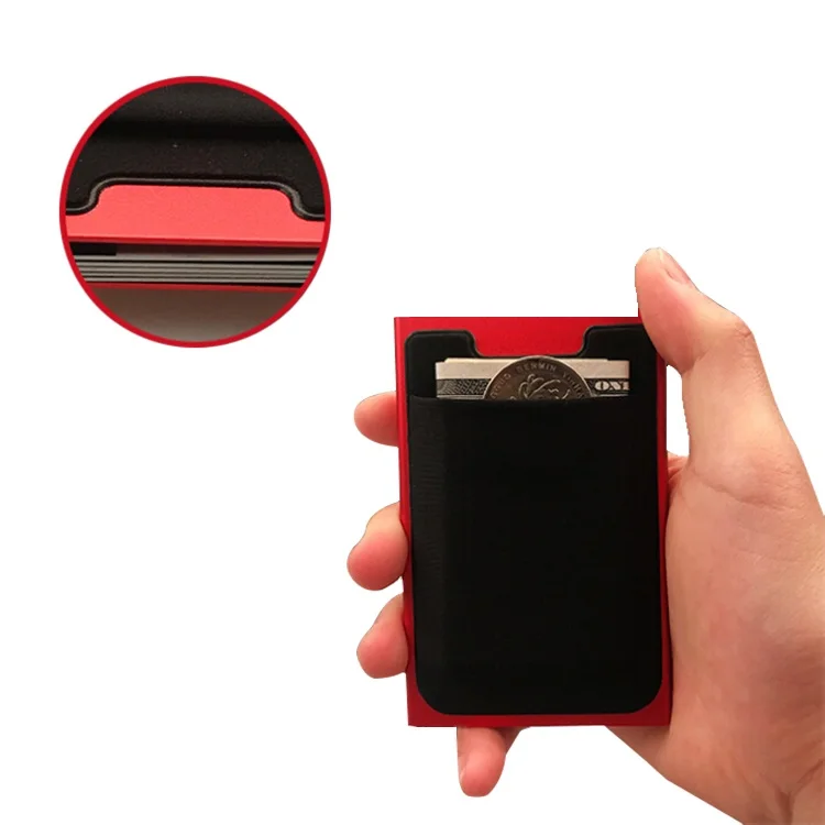 

RFID Blocking Aluminum Credit Card Holder with lycra back cover