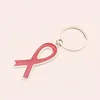custom ribbon breast cancer keychain