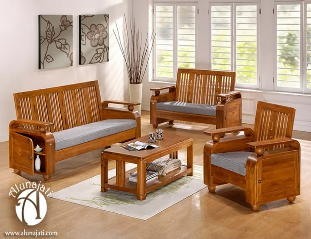 High Quality Teak Wood Sofa Set Design Wooden Living Room High Quality Teak Wood Sofa Set Design