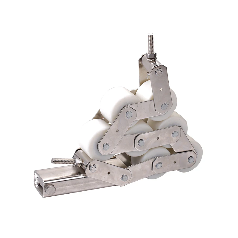 CNHC-014 Escalator Handrail Pressure Chain with 7 white Rollers 76*54mm - 6201 bearing