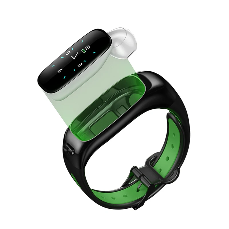 

Best Selling 2 In 1 Cellphone Tws Bluetooth Wireless Handsfree Earphone Sport Wristband Android Smart Watch