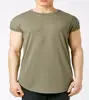 Wholesale Men's Plain Elongated Scoop Bottom Extra Long T Shirts Shiny colors elongated t shirts for men