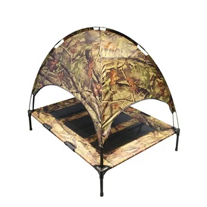 Image of High Quality Outdoor Raised Dog Bed Camping Roof Tent Elevated Dog Bed with Roof