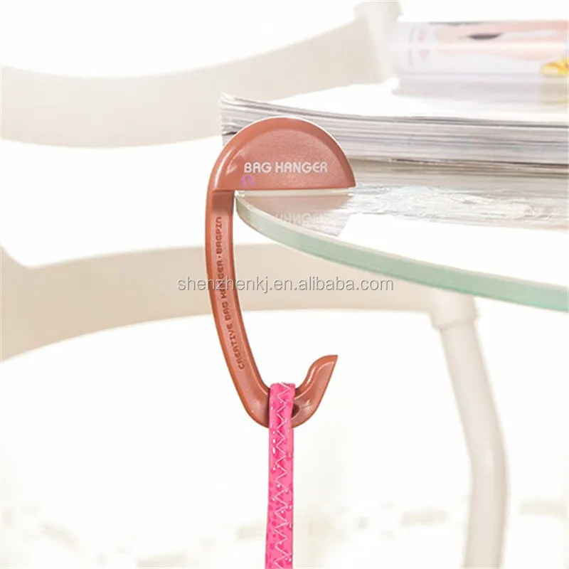 Bag Hook Mini Portable Creative Plastic Buckle Table Desk Brim Handbag Hanger LE