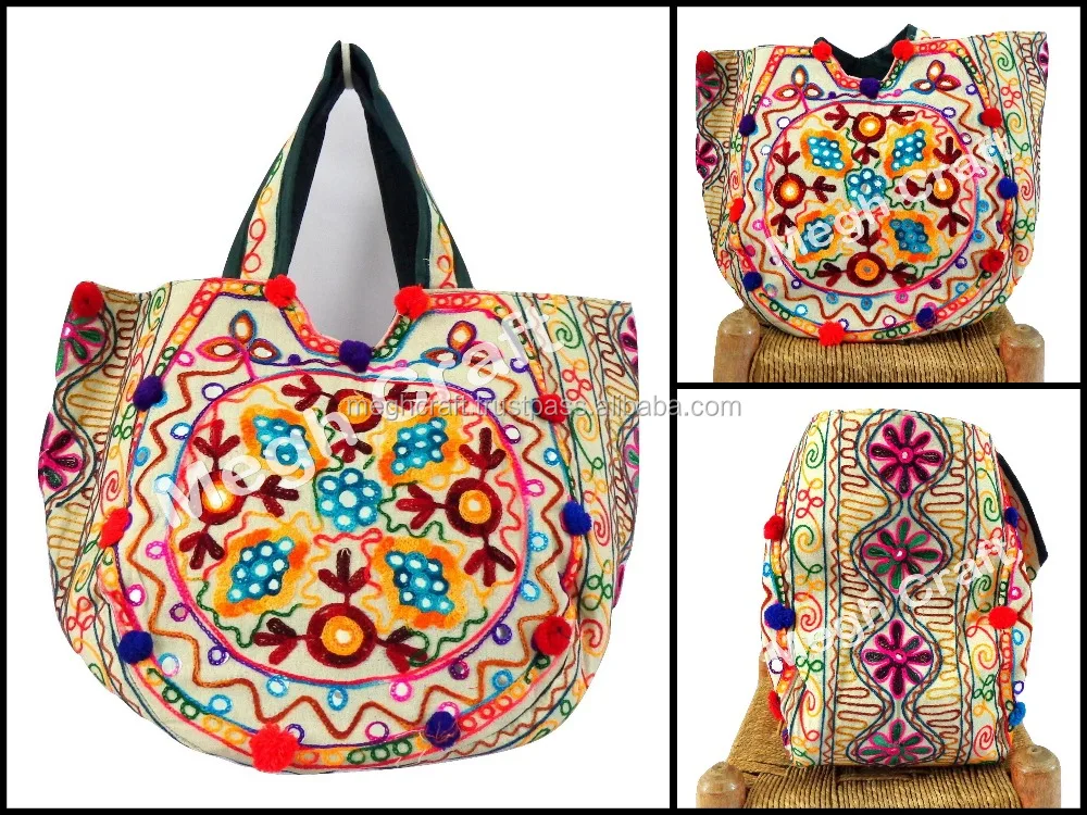 embroidered shoulder bag