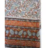 Karni cotton orange blue carry hand block print fabric