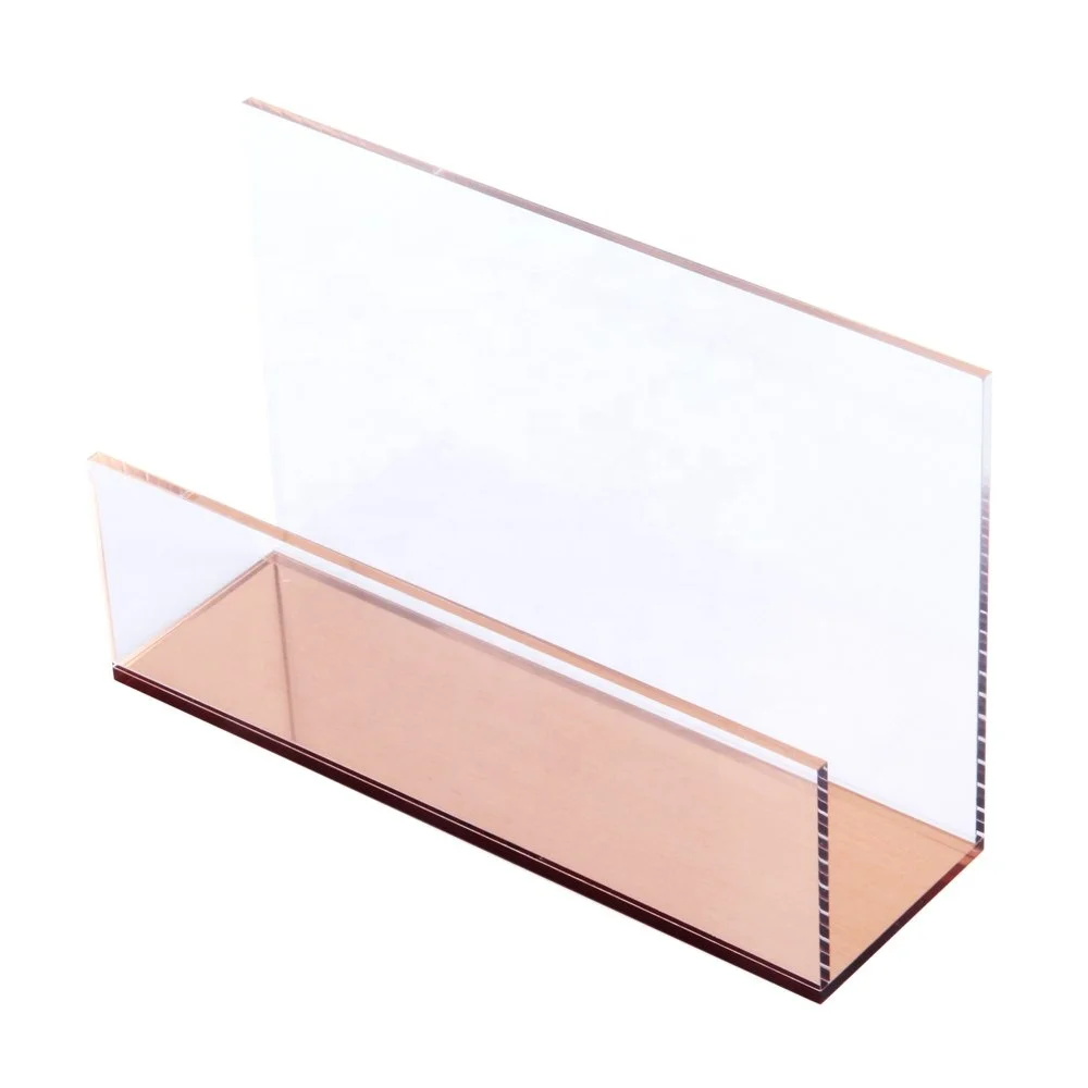 
Acrylic plexiglass office tabletop organizer rose gold color mail letter holder 