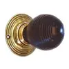 Pair of Victorian Edwardian Reproduction Ebonized Bun Door Knobs