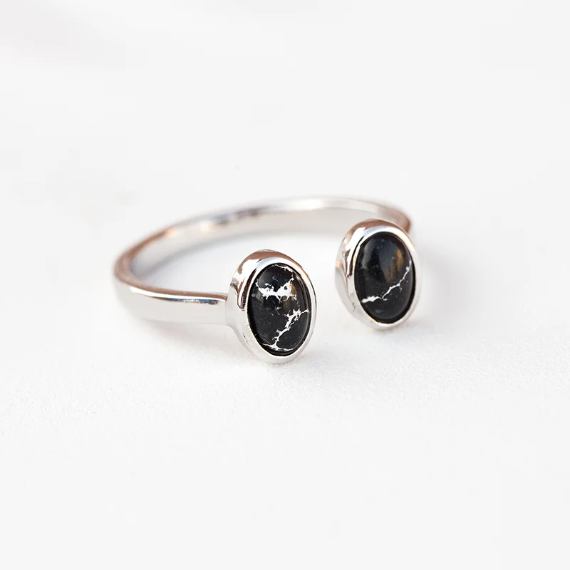 

Turquoise stone rings jewelry women minimaliste 925 silver ring, Picture