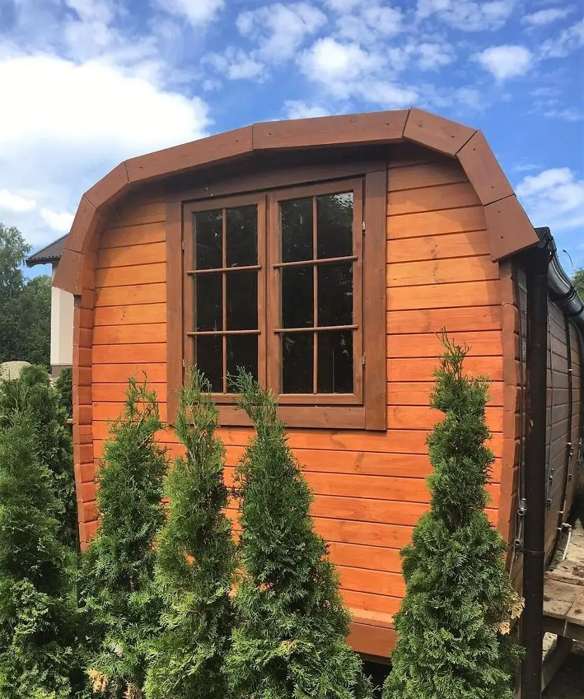 
2018 Design Prefab Wooden Outdoor Sauna Barrel Fass Sauna Bus 