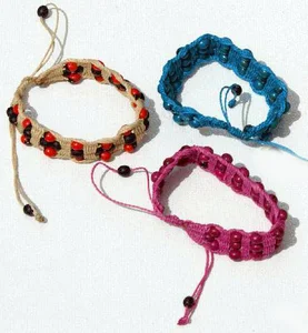 Hand Woven Thread Tropical Seed Bracelets Wholesale, Artisan Jewelry Supply