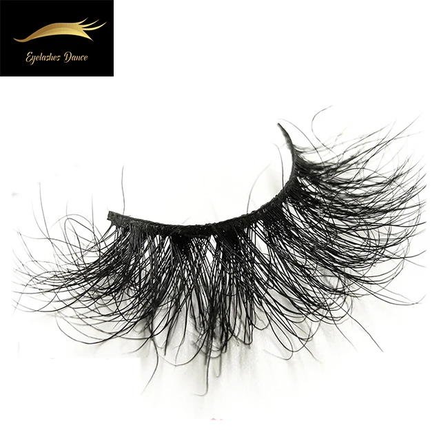 

Perfect 25mm 5D Mink Eyelashes 100% handmade real mink fur false eyelash with Private Label