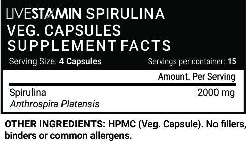 
Certified Organic Spirulina Powder Capsules 500mg Bulk Algae Anthrospira platensis Superfood supplement Private Label GMP ISO 